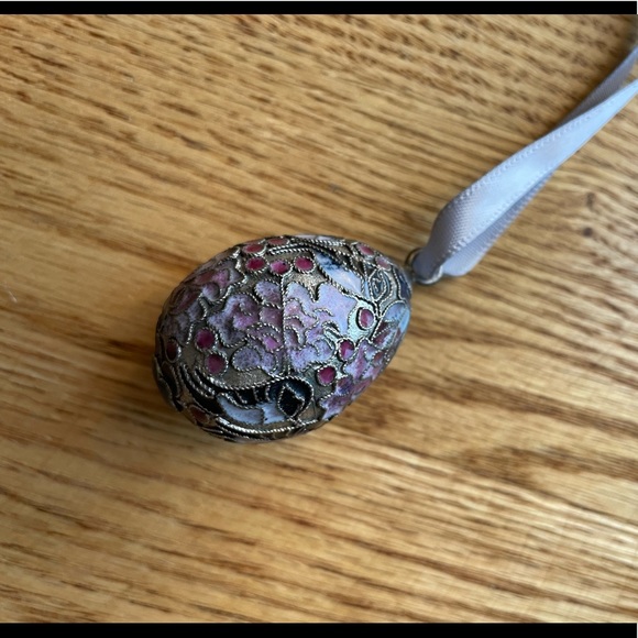 Victorian Enamelling Egg Ornament - Picture 2 of 5